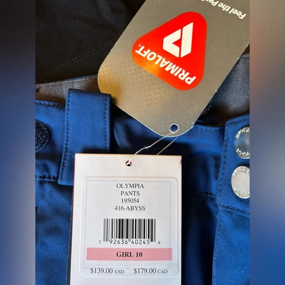 Spyder Girls 10 Kids Olympia Snow Pants Blue Ski Snowboard NWT Abyss - Picture 8 of 8